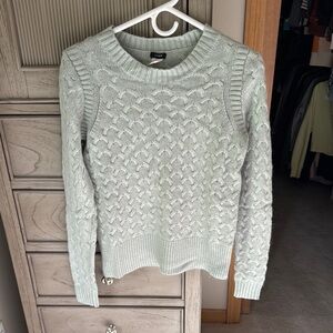 J. Crew Mint Green Cable Knit Sweater